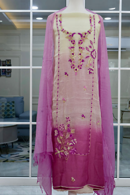 LAVENDER DREAM UNSTITCHED COTTON SUIT SET