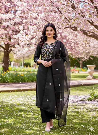 BLACK KOTA 3PC UNSTITCHED SUIT SET
