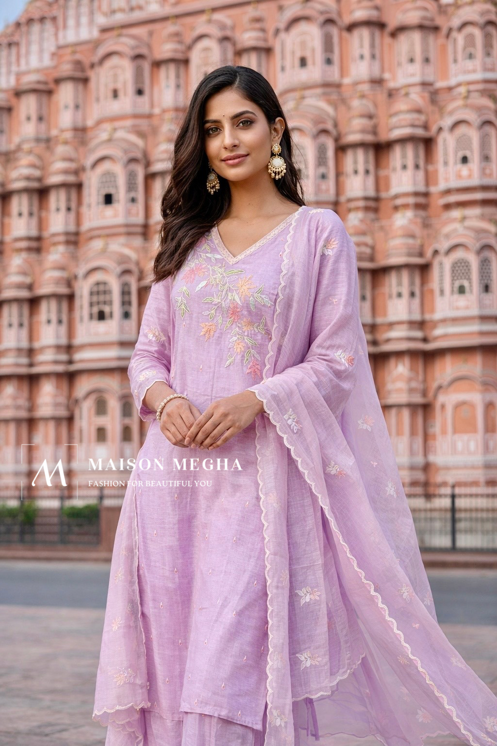 LAVENDER MUL COTTON 3PC UNSTITCHED SUIT SET – MAISON MEGHA