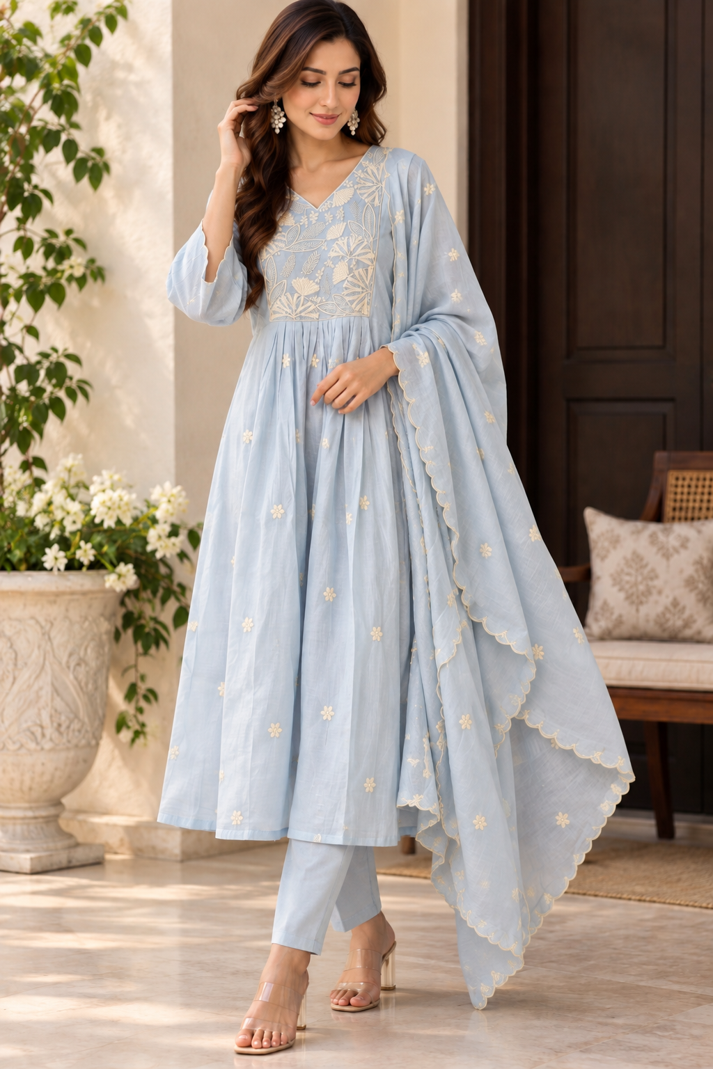 POWDER BLUE DREAM READY TO WEAR SUIT SET