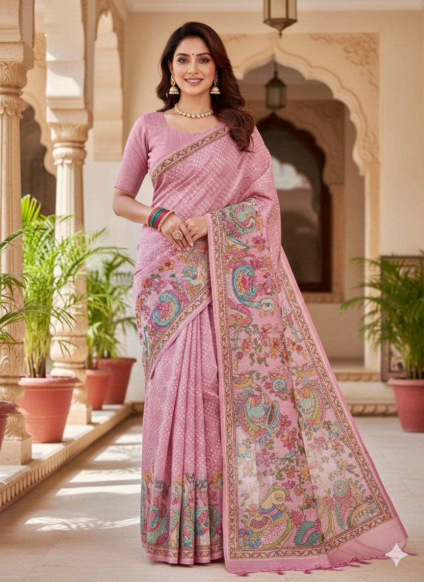 Pink Kota saree
