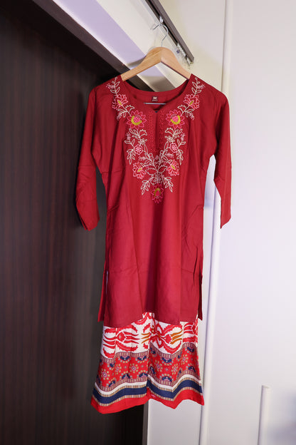 MAROON READY TO WEAR CO-ORD SET
