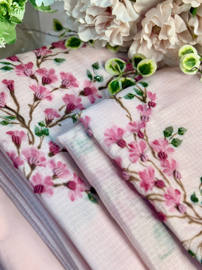 PINK KOTA 3PC UNSTITCHED SUIT SET