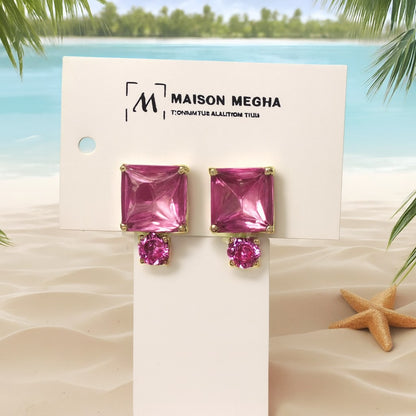 Pink crystal earrings