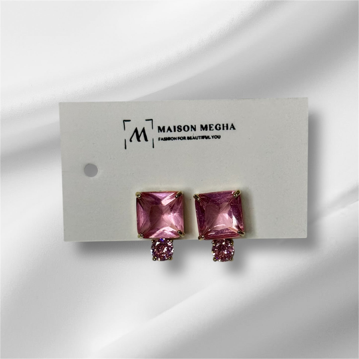 Pink crystal earrings