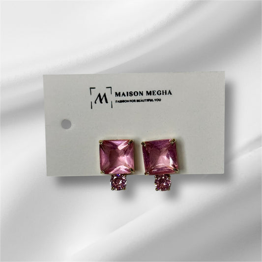 Pink crystal earrings