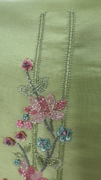LIME BLOSSOM COTTON UNSTITCHED SUIT SET