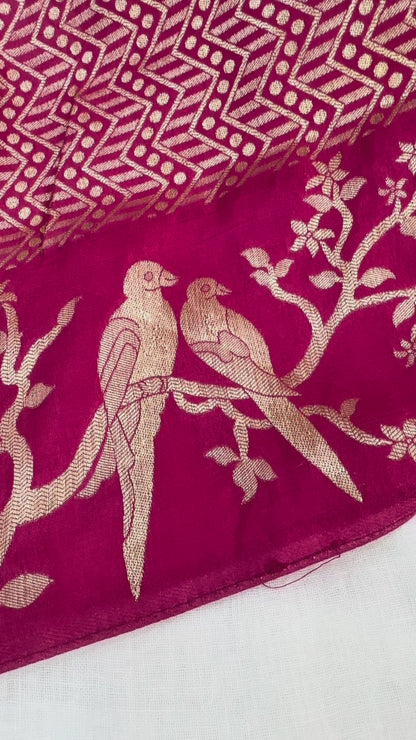 Rani pink silk saree