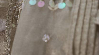 CHAMPAGNE LUXE ORGANZA STITCHED SUIT SET